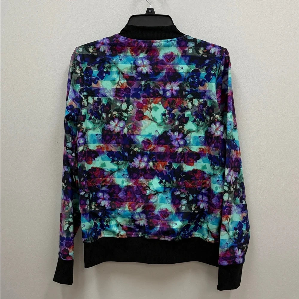 Athleta Multicolor Floral Fade Bombtastic Jacket Womens Sz Medium! - Picture 11 of 11